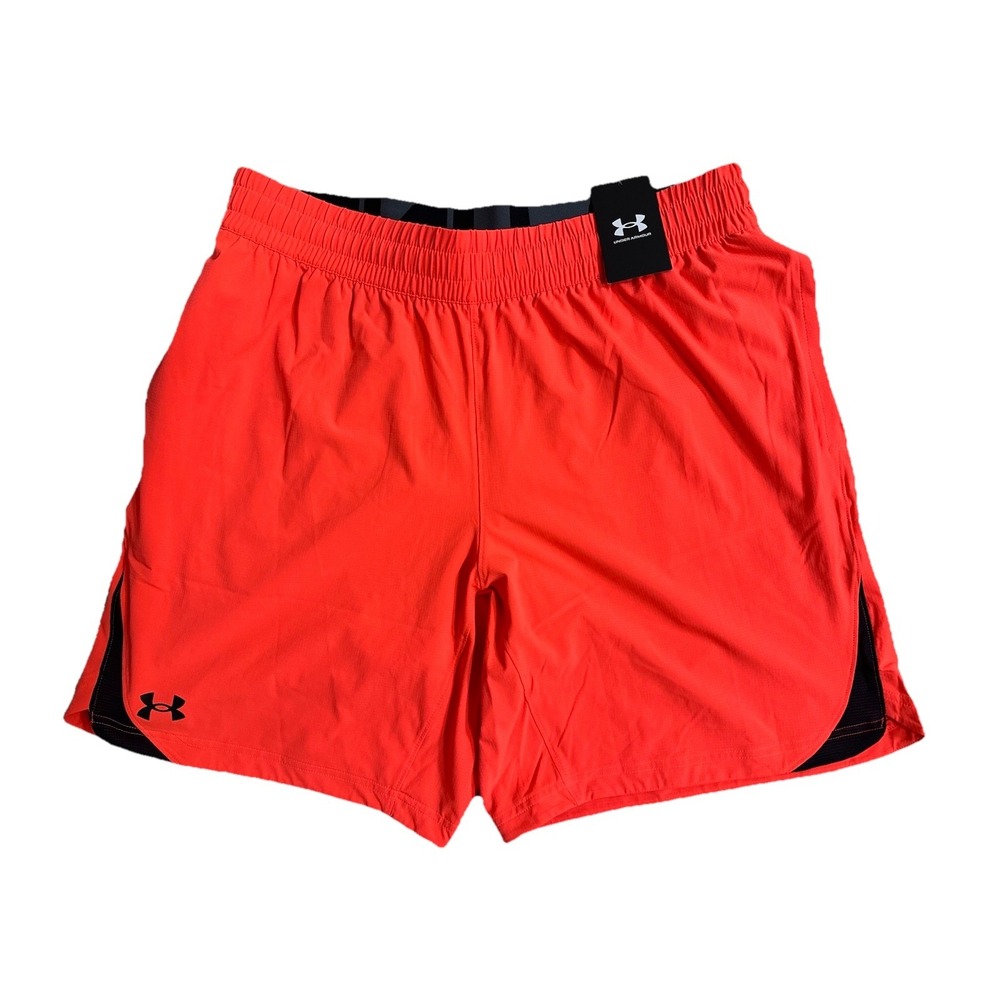 Men's Under Armour Fitted Athletic‎ Shorts Orange Size XL.    *225